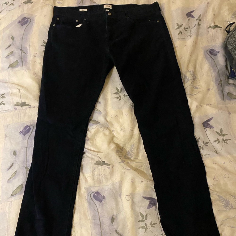 J Crew Men Slim Black Corduroy Pants Cotton